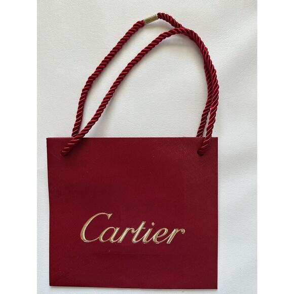 Cartier Textured Gift Bags Burgundy Petite 7 x 7 7/8 in. Set Of Four - Picture 2 of 15